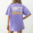 Unity Kindness Shirt Women Teachers Kids Unity Day Orange Women's Comfort Colors T-Shirt Back Print Violet