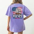 US History Teacher Boston Spilling The Tea Since 1773 Women's Comfort Colors T-Shirt Back Print Violet