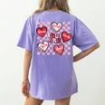 Valentine You Are Loved Worthy Enough Candy Heart Teacher For Men Women Girls Kids Women's Comfort Colors T-Shirt Back Print Violet