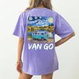 Van Go Retro Vanlife Art Teacher Women's Comfort Colors T-Shirt Back Print Violet