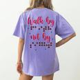 Visually Impaired Teacher Braille Bible Verse Walk By Faith Women's Comfort Colors T-Shirt Back Print Violet Visually Impaired Teacher Braille Bible Verse Walk By Faith Women's Comfort Colors T-Shirt Back Print Violet