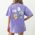 Wait What English Teacher Grammar Police Grammarian Women's Comfort Colors T-Shirt Back Print Violet Wait What English Teacher Grammar Police Grammarian Women's Comfort Colors T-Shirt Back Print Violet