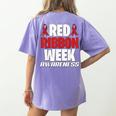 We Wear Red For Red Ribbon Week Awareness Mothers Teachers Women's Comfort Colors T-Shirt Back Print Violet We Wear Red For Red Ribbon Week Awareness Mothers Teachers Women's Comfort Colors T-Shirt Back Print Violet