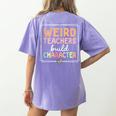Weird Teachers Build Character Leopard Retro Teacher Women's Comfort Colors T-Shirt Back Print Violet