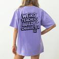 Weird Teachers Build Character School Pun Women's Comfort Colors T-Shirt Back Print Violet