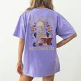 Weird Teachers Build Character Skeleton Book Halloween Women Women's Comfort Colors T-Shirt Back Print Violet