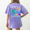 We'Re All Different But We Swim Together Elementary Teacher Women's Comfort Colors T-Shirt Back Print Violet We'Re All Different But We Swim Together Elementary Teacher Women's Comfort Colors T-Shirt Back Print Violet