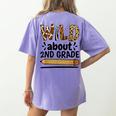 Wild About 2Nd Grade School Grade Teacher Women's Comfort Colors T-Shirt Back Print Violet Wild About 2Nd Grade School Grade Teacher Women's Comfort Colors T-Shirt Back Print Violet