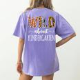 Wild About Kindergarten Teacher Leopard Print Women's Comfort Colors T-Shirt Back Print Violet Wild About Kindergarten Teacher Leopard Print Women's Comfort Colors T-Shirt Back Print Violet