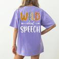 Wild About Speech SLP Leopard Teacher Back To School Kids Women's Comfort Colors T-Shirt Back Print Violet Wild About Speech SLP Leopard Teacher Back To School Kids Women's Comfort Colors T-Shirt Back Print Violet