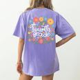 Wildflower 4th Fourth Grade Floral Back To School Teacher Women's Comfort Colors T-Shirt Back Print Violet