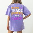 Will Trade Students For Candy Cute Halloween Costume Teacher For Men Women Kids Women's Comfort Colors T-Shirt Back Print Violet