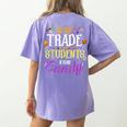 Will Trade Students For Candy Teacher Cute Halloween Costume Women's Comfort Colors T-Shirt Back Print Violet Will Trade Students For Candy Teacher Cute Halloween Costume Women's Comfort Colors T-Shirt Back Print Violet