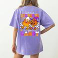 Will Trade Students For Candy Teacher Halloween Women's Comfort Colors T-Shirt Back Print Violet