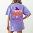 Which Witch Is Which Halloween For Women Men English Teacher Women's Comfort Colors T-Shirt Back Print Violet Which Witch Is Which Halloween For Women Men English Teacher Women's Comfort Colors T-Shirt Back Print Violet