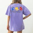 Women Art Teacher Back To School Artist Primary Color Theory Women's Comfort Colors T-Shirt Back Print Violet