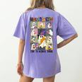 Women Halloween The Teacher Tour Ghosts Pencil Pumpkins Women's Comfort Colors T-Shirt Back Print Violet Women Halloween The Teacher Tour Ghosts Pencil Pumpkins Women's Comfort Colors T-Shirt Back Print Violet