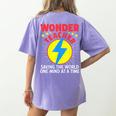 Wonder Teacher Costume Shirt Teacher Halloween Costume Men Women Women's Comfort Colors T-Shirt Back Print Violet