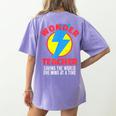 Wonder Teacher Costume Shirt Teacher Halloween Costume Tee Women's Comfort Colors T-Shirt Back Print Violet