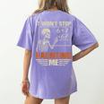 I Won't Stop Haunting Me Skeleton 6 7 Meme Teachers Women's Comfort Colors T-Shirt Back Print Violet