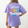 Y'All Gonna Learn Today Back To School First Day Teacher Women's Comfort Colors T-Shirt Back Print Violet Y'All Gonna Learn Today Back To School First Day Teacher Women's Comfort Colors T-Shirt Back Print Violet