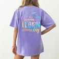 Y'All Gonna Learn Today Back To School Teacher Kids Women's Comfort Colors T-Shirt Back Print Violet Y'All Gonna Learn Today Back To School Teacher Kids Women's Comfort Colors T-Shirt Back Print Violet