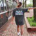 Paraprofessional Groovy Back To School Cute Teachers Women Women's Comfort Colors T-Shirt Back Print Pepper