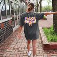Physical Education Halloween Bow Checkered Teacher Ghost PE Women's Comfort Colors T-Shirt Back Print Pepper