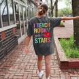 I Teach Rockstars Band Vibes Teacher Rocks My Music Teaching Women's Comfort Colors T-Shirt Back Print Pepper