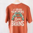 1st Grade Teachers Love Brains Shirt Halloween Teacher Women's Comfort Colors T-Shirt Back Print Yam 1st Grade Teachers Love Brains Shirt Halloween Teacher Women's Comfort Colors T-Shirt Back Print Yam