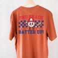 2nd Grade Batter Up Back To School Baseball Teacher Kids Women's Comfort Colors T-Shirt Back Print Yam
