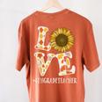 4th Grade Teacher Love Autumn Fall Sunflower Appreciation Women's Comfort Colors T-Shirt Back Print Yam
