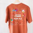 60 Year Old Math Teacher Square Root Of 3600 60th Birthday Women's Comfort Colors T-Shirt Back Print Yam