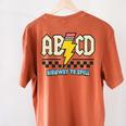ABCD Highway To Spell Pencil Teacher & Student Font Me Women's Comfort Colors T-Shirt Back Print Yam