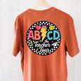ABCD The Teacher Tour Back To School First Day Of School Women's Comfort Colors T-Shirt Back Print Yam