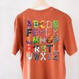 ABCs Alphabet Halloween Learning Kindergarten Teachers Women's Comfort Colors T-Shirt Back Print Yam ABCs Alphabet Halloween Learning Kindergarten Teachers Women's Comfort Colors T-Shirt Back Print Yam