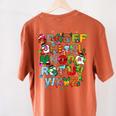 ABCs Learning Kindergarten Teacher Christmas Lights Alphabet For Men Women Kids Women's Comfort Colors T-Shirt Back Print Yam