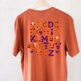 ABCs Learning Kindergarten Teacher Halloween Alphabet Women's Comfort Colors T-Shirt Back Print Yam ABCs Learning Kindergarten Teacher Halloween Alphabet Women's Comfort Colors T-Shirt Back Print Yam