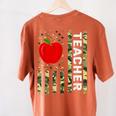 American Flag Camouflage Teacher Patriotic 4th Of July Women's Comfort Colors T-Shirt Back Print Yam