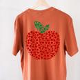 Apple Dot Pattern Art Teacher Appreciation Men Women Humor Women's Comfort Colors T-Shirt Back Print Yam Apple Dot Pattern Art Teacher Appreciation Men Women Humor Women's Comfort Colors T-Shirt Back Print Yam