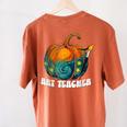 Art Teacher Pumpkin Halloween Night Men Women Women's Comfort Colors T-Shirt Back Print Yam