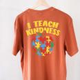 Autism Teacher Shirt I Teach Kindness Apple Puzzle Awareness Women's Comfort Colors T-Shirt Back Print Yam Autism Teacher Shirt I Teach Kindness Apple Puzzle Awareness Women's Comfort Colors T-Shirt Back Print Yam