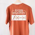 Avoid Negativity Math Teacher Women's Comfort Colors T-Shirt Back Print Yam
