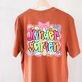Back To School Kindergarten Preppy Teacher Girl Women's Comfort Colors T-Shirt Back Print Yam