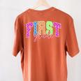 Back To School Neon Checkered First Grade Colorful Teacher Women's Comfort Colors T-Shirt Back Print Yam Back To School Neon Checkered First Grade Colorful Teacher Women's Comfort Colors T-Shirt Back Print Yam