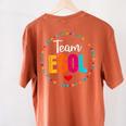 Back To School Teachers Crew Students Team ESOL Teacher Women's Comfort Colors T-Shirt Back Print Yam