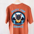 Batty About Books Lover Teacher Librarian Bookish Halloween For Men Women Kids Women's Comfort Colors T-Shirt Back Print Yam