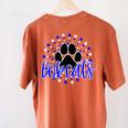 Blue Bobcats School Spirit Coquette Bow Mascot Teacher Women's Comfort Colors T-Shirt Back Print Yam