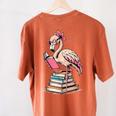 Book Lover Cute Flamingo Reading Teacher Librarian Women Women's Comfort Colors T-Shirt Back Print Yam