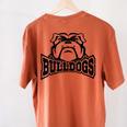 Bulldogs Teacher Student School Sports Fan Team Spirit Women's Comfort Colors T-Shirt Back Print Yam